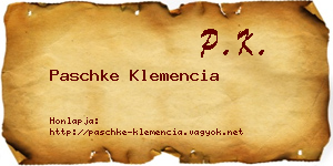 Paschke Klemencia névjegykártya